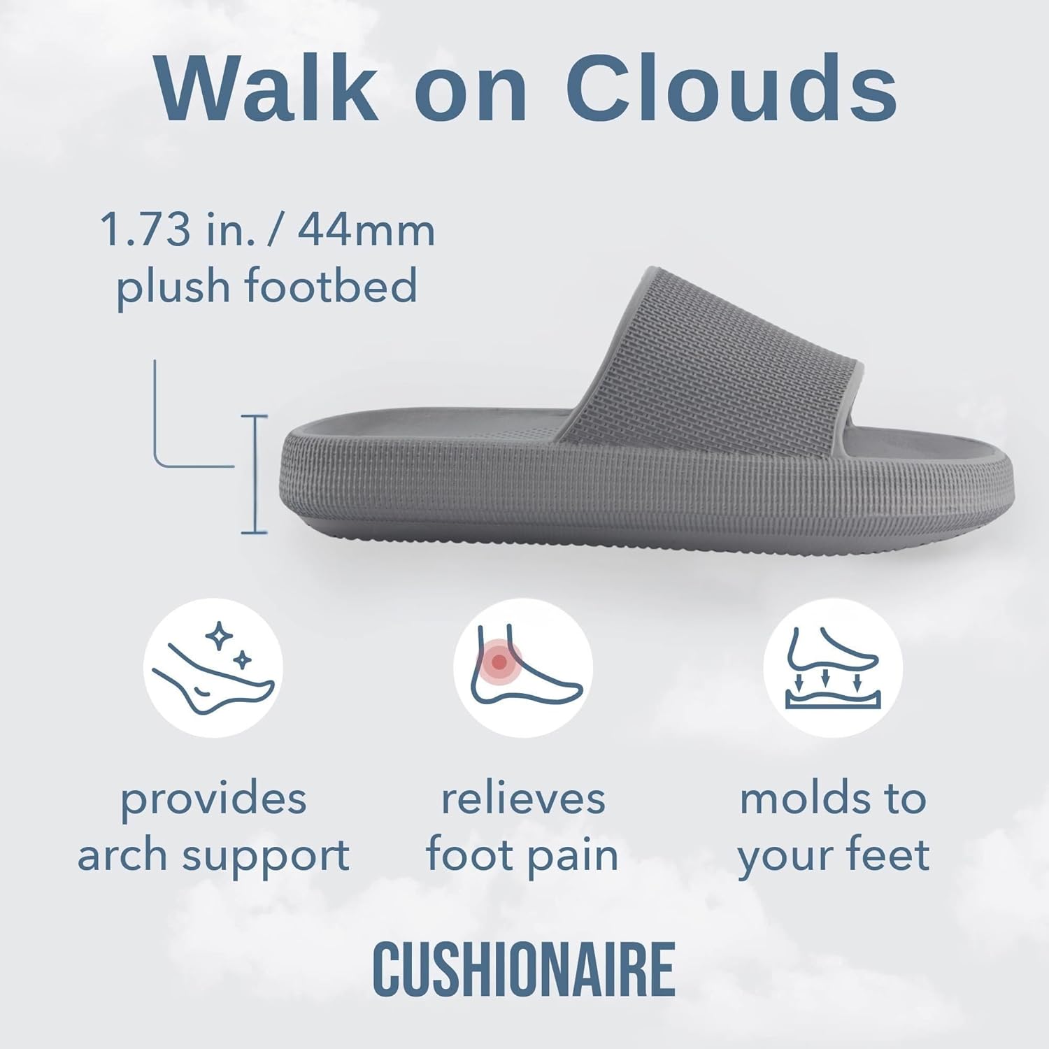 CUSHIONAIRE Feather EVA Mens Sandals – Slip On Recovery Slides, Lightweight Water Shoes for Men - Image 5