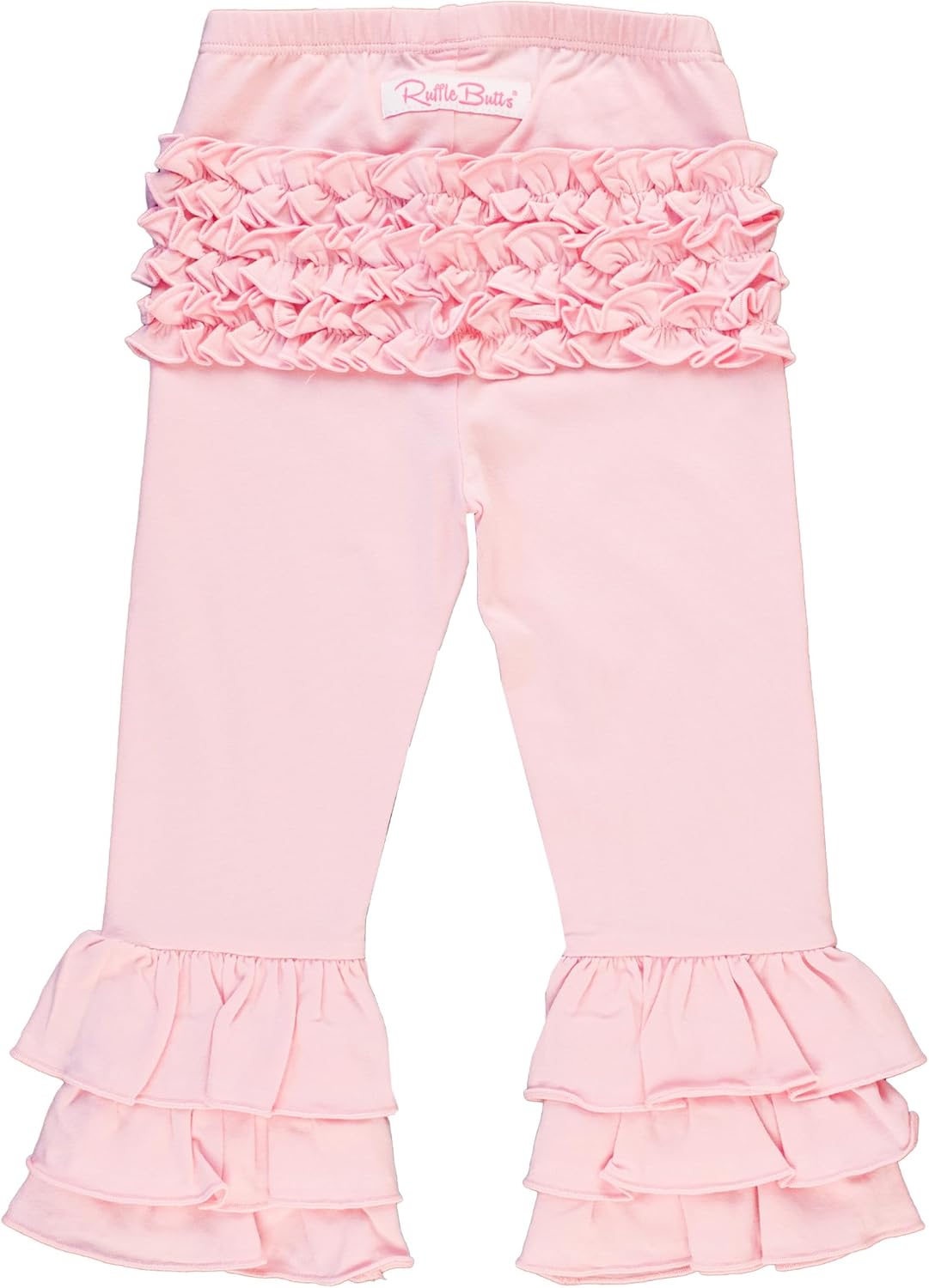 RuffleButts® Baby/Toddler Girls Stretchy Flare Pants w/Ruffles