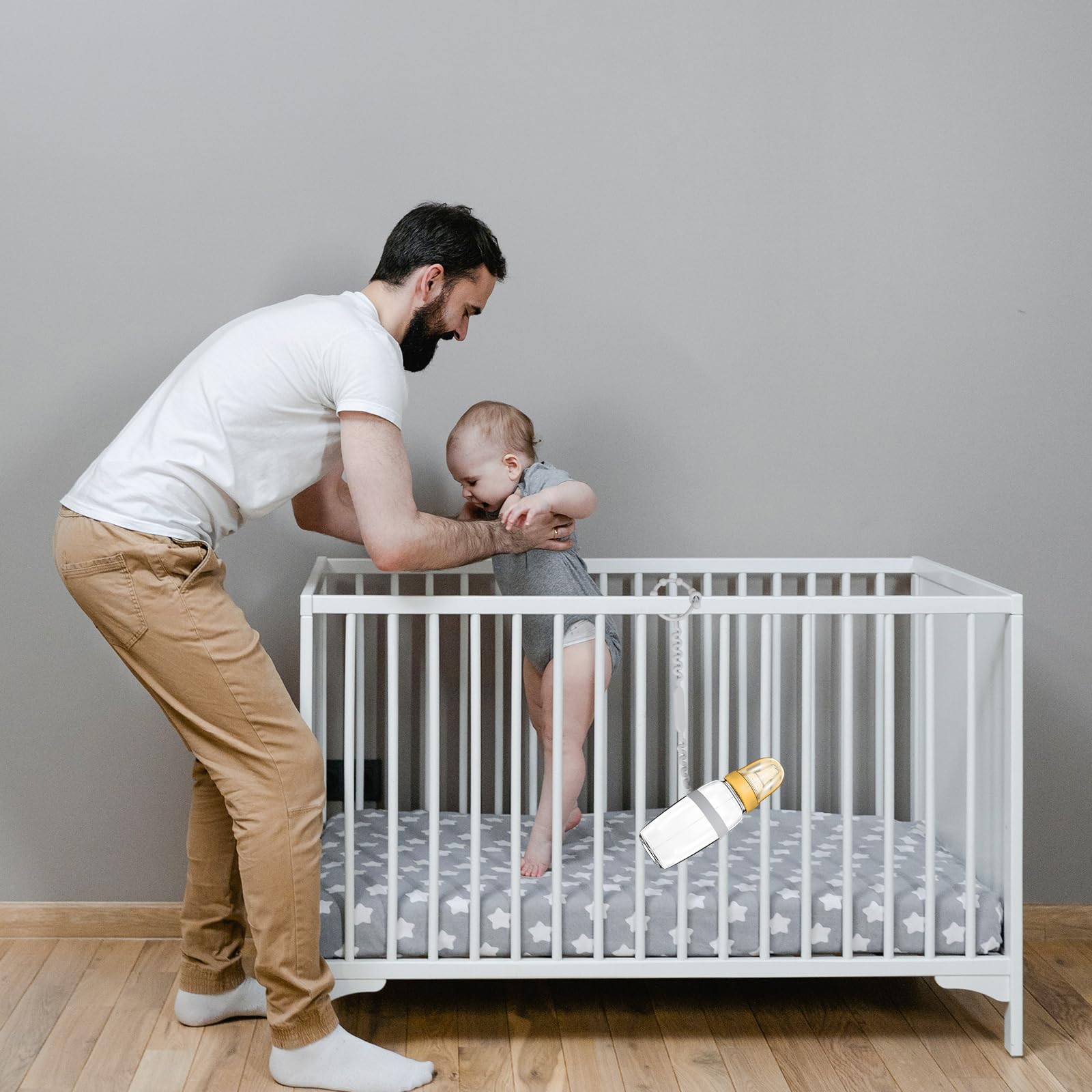 2 Pezzi Cinghia Biberon, Cinturino per Bicchieri Sippy in Silicone Cinghia Elastica per Biberon Bungee Cinghia per Bicchiere Sippy per Seggiolone, Passeggino, Casa, All'aperto
