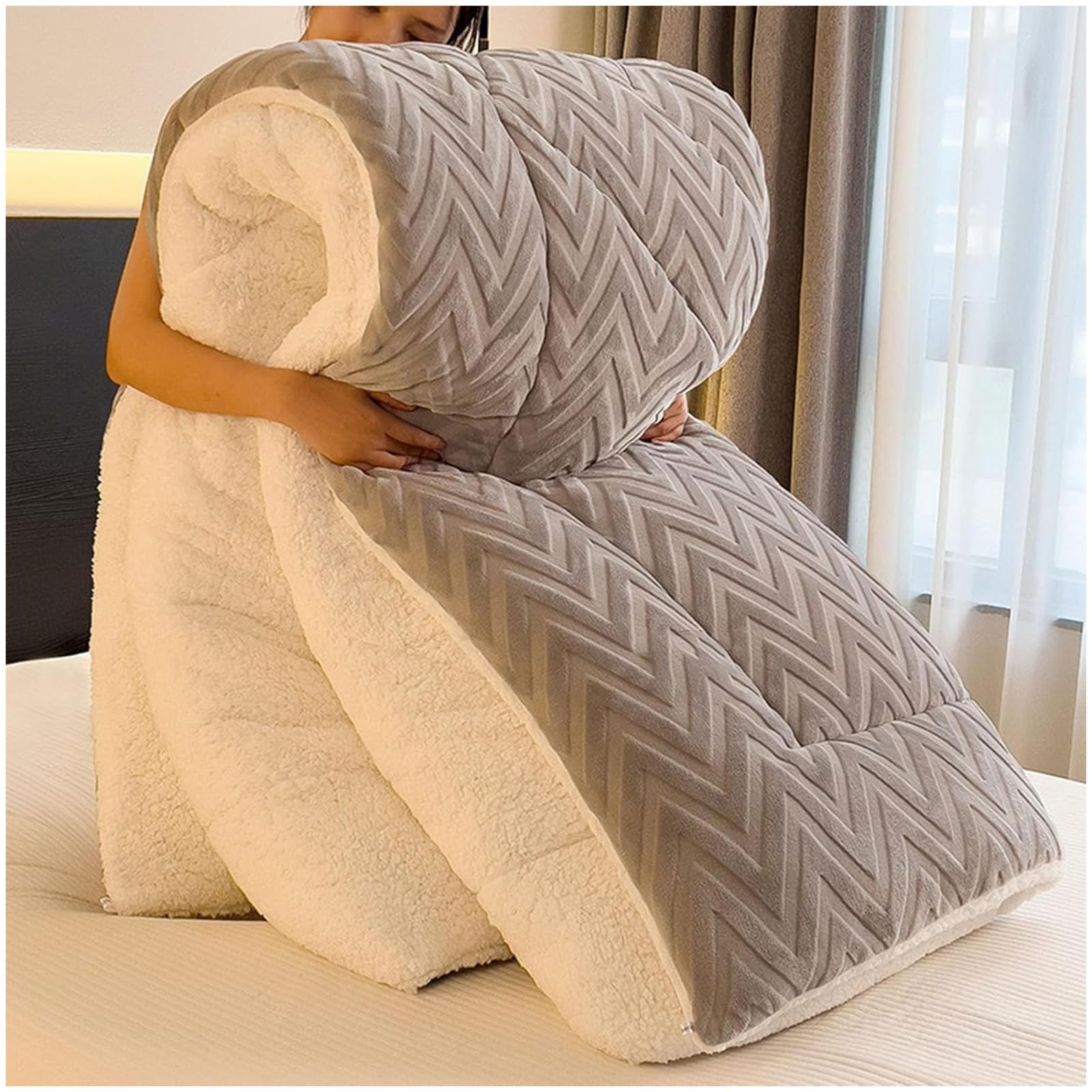 Coperta invernale in pile Sherpa, super morbida, double-face, in velluto, spessa, soffice, anallergica