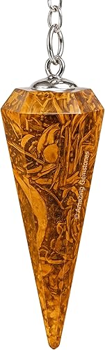 Vista 26 de Péndulo de cristal para adivinación - Cristales de radiestesia certificados y piedras curativas para el equilibrio del chakra y meditación - Mejora