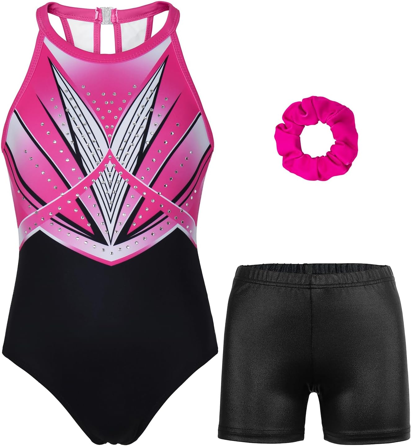 MODAFANS Gymnastics Leotards for Girls With Shorts Tumbling Dance Clasp Back Activewear