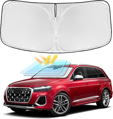 Miniatura 56 de Parasol de 4 capas para parabrisas, ajuste personalizado, tela 240T, parasol retráctil que bloquea los rayos ultravioletas, accesorios para automóvil