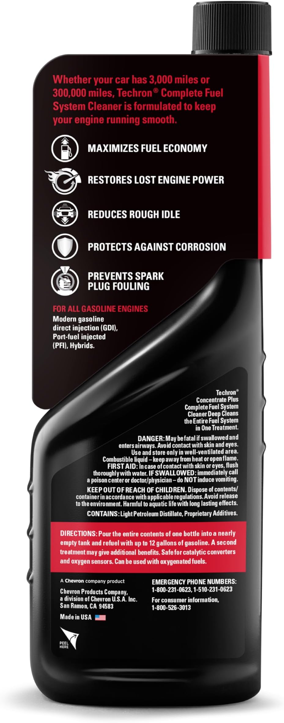 Chevron Techron Concentrate Plus Fuel System Cleaner, 12 oz, Pack of 1