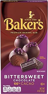 Bittersweet Chocolate Premium Baking Bar with 66% Cacao, 4 oz Box