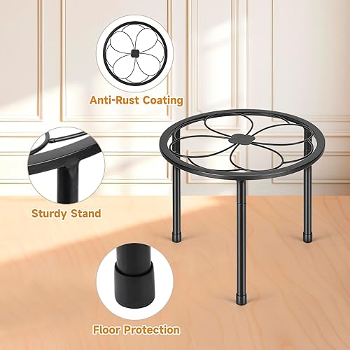 Miniatura 4 de Paquete de 5 soportes de metal para plantas, soportes de hierro para interiores y exteriores, soportes para macetas para múltiples plantas, soporte