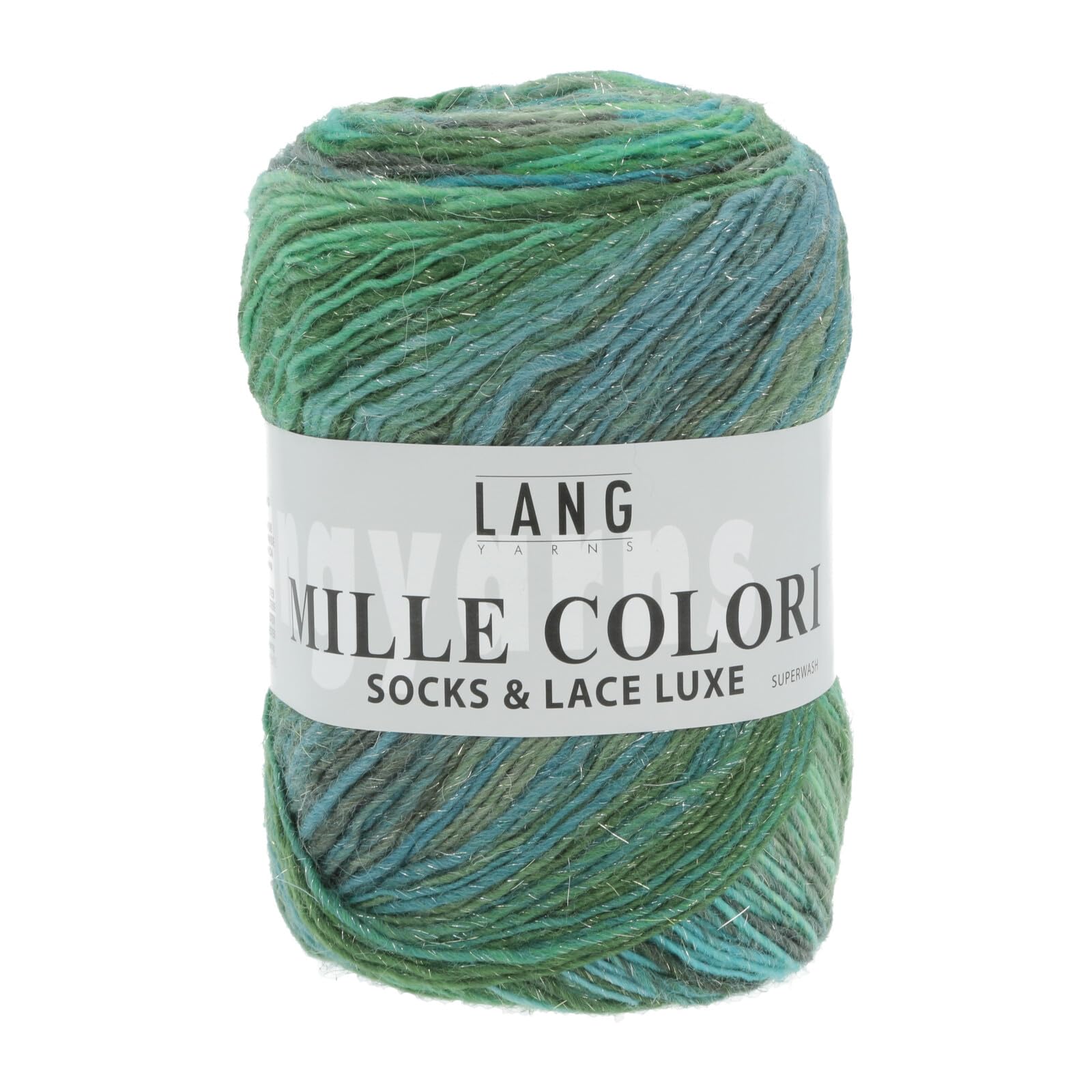 Lang Yarns Mille Colori Socken- & Spitzenwolle Luxe-80 - 73% Wolle, 25% Nylon, 2% Polyester, 400 M / 100 G