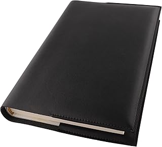 GuardV Leather Book & Bible Cover (Large - Black - fits Most Hardcover)