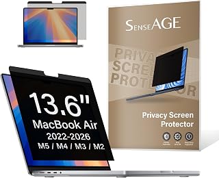 SenseAGE Magnetischer Blickschutzfilter für MacBook Air 13,6 Zoll (2022-2026, M2,M3,M4,M5), Anti-Spy & Anti-Blaulicht Sichtschutzfolie, Laptop Privacy Screen Protector, Sichtschutz Filter für MacBook