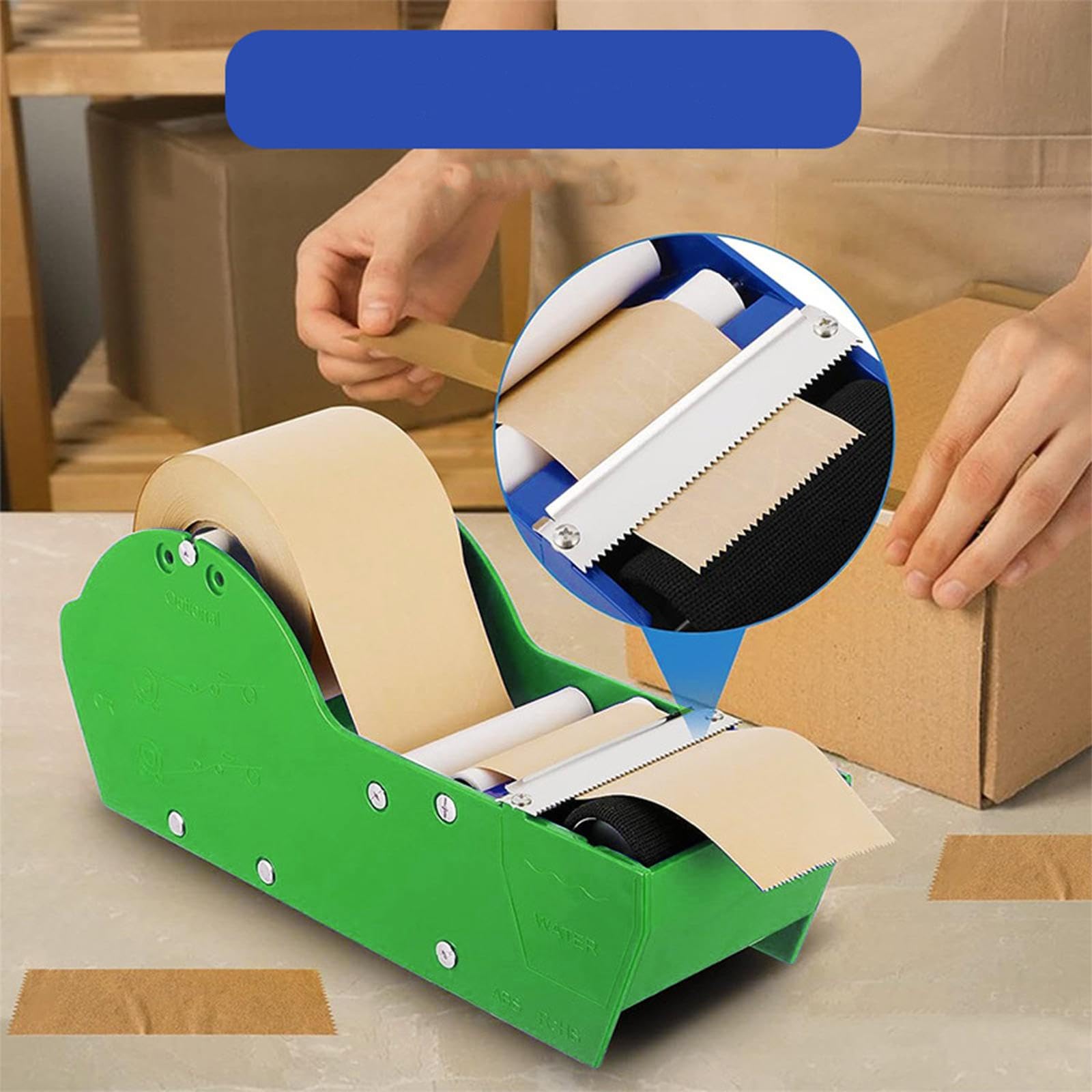 Pratico Dispenser di Nastro Adesivo per Progetti Fai Da Te, Verde
