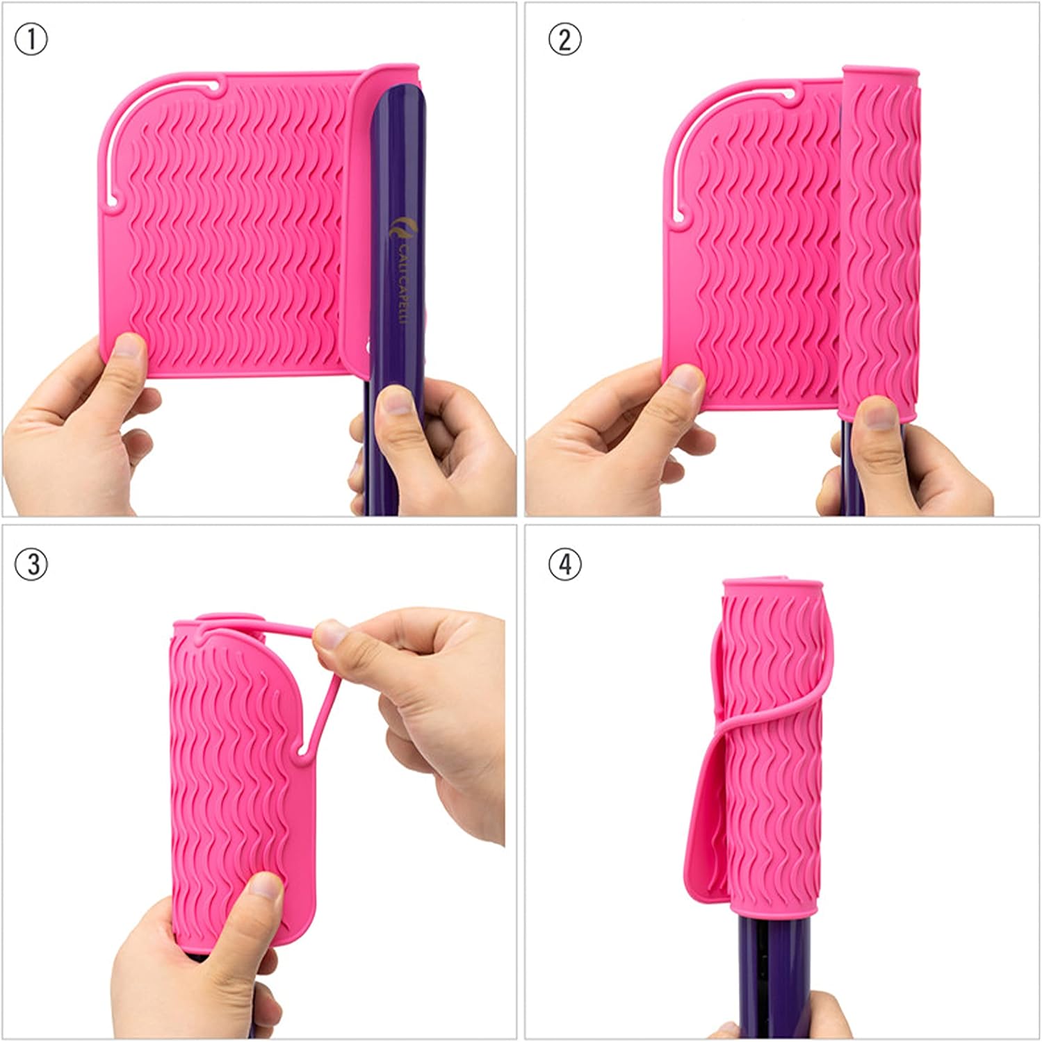 CaliCapelli Professional Heat Resistant Styling Silicone Mat for All Hair Irons, Curling Iron, Straightener Pad, Iron Flat Hair, Hair Tools Appliances Hair Dryer Salon Tools Hair Stylist (Pink)