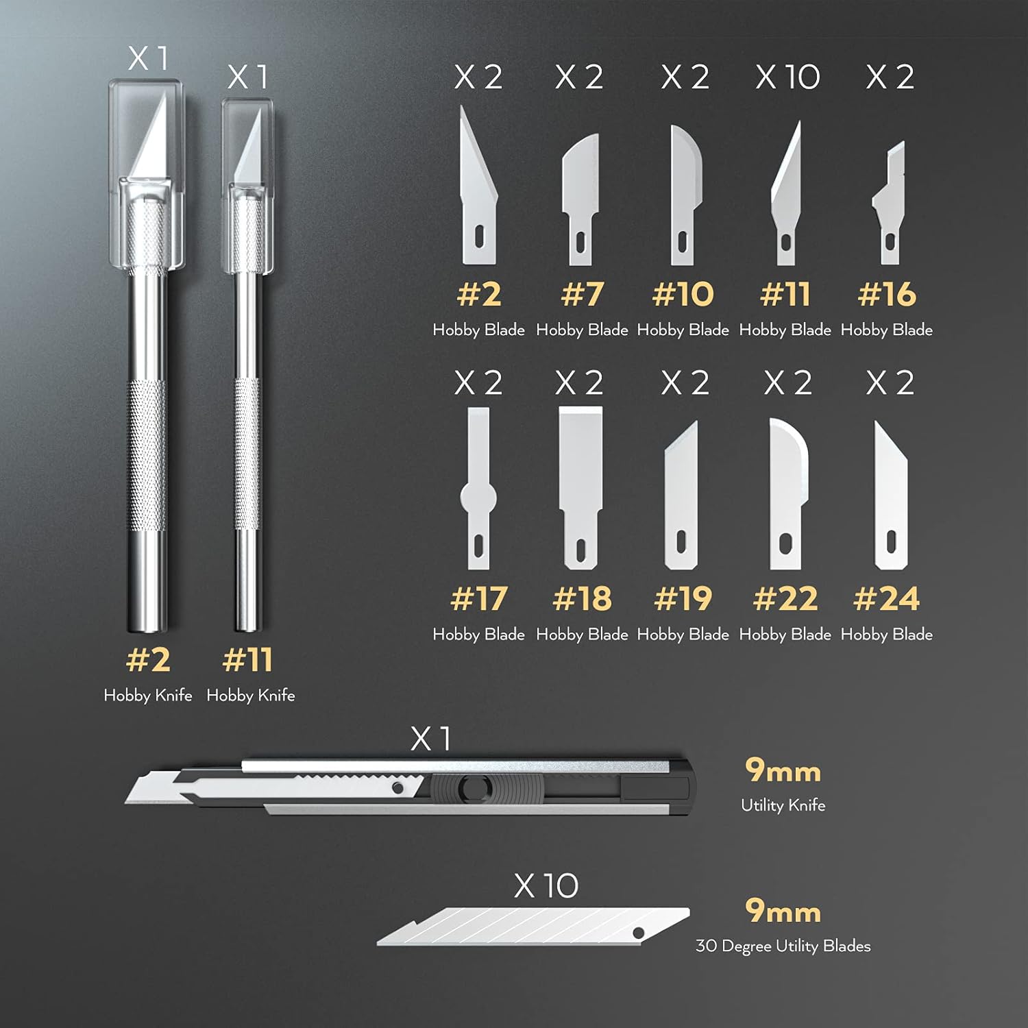 Nicpro 43 PCS Craft Knife Set with Metal Case, Hobby Knife with Various SK-5 Hobby Art Blades for Precision Cutting, Crafting, Art Carving, Leather & Wood Cutting Tools, Sharp Pen Knife, Utility Knife : Arts, Crafts & Sewing
