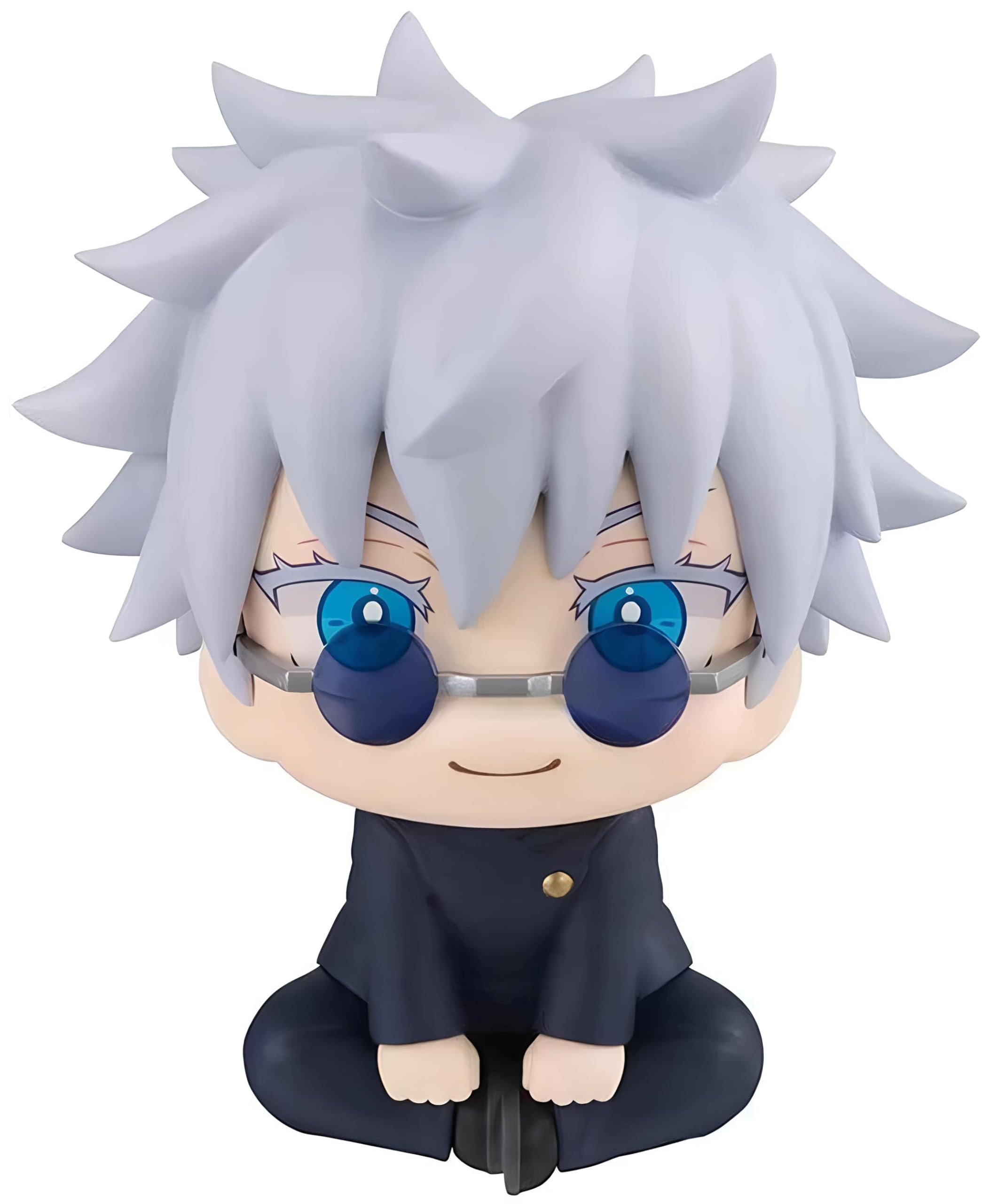 FowWelt Anime Cartoon Character Q Posket Jujutsu Kaisen Gojo Action Figure Height -10cm Multicolour PVC | Gojo Glare Sitting Chubby (Gojo - Large)-image-36
