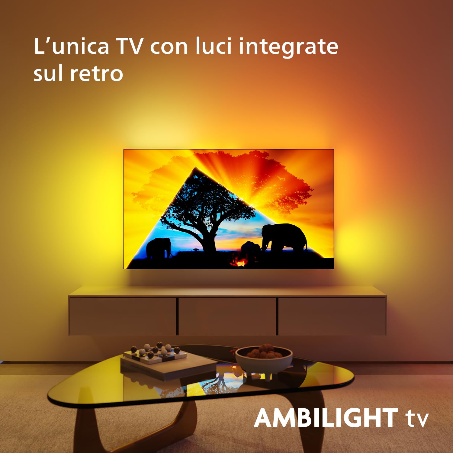 Philips Ambilight 48OLED769 4K OLED Smart TV - Display 48’’ con P5 AI Perfect Picture Ultra HD Titan OS TV Dolby Vision e Dolby Atmos Sound, Funziona con Alexa e Google Assistant - Cornice in metallo