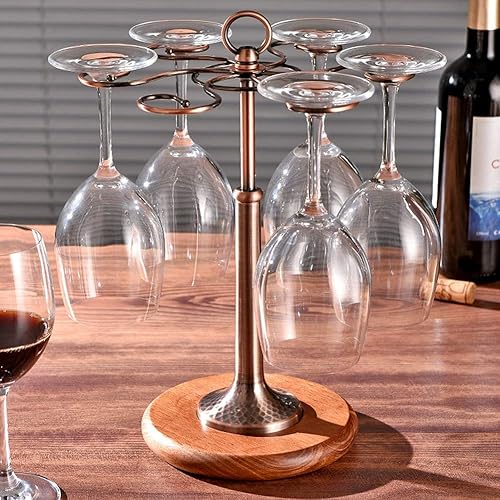 Miniatura 2 de Estante para tazas de vino para 6 botellas, soporte de vidrio de vapor, organizador para encimera de escritorio, hogar, cocina, sala de estar