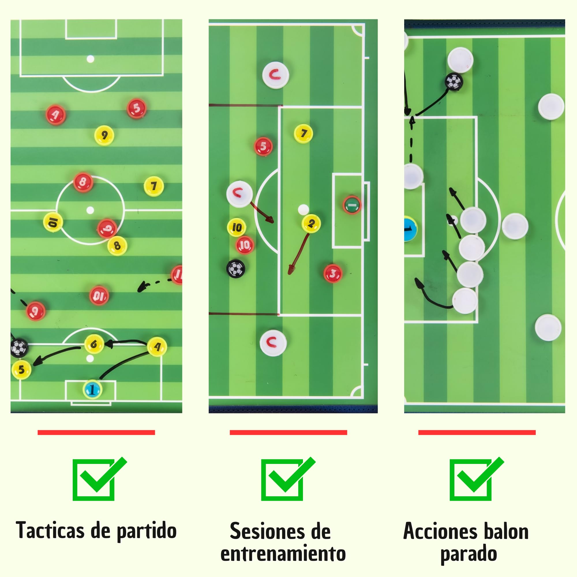 SCIPIO SPORT - Dispone de 3 Equipos, Pizarra Tactica Entrenador Futbol, Carpeta Tactica Entrenamiento, Regalo Entrenadores Futbol, Pizarra Magnetica Entrenador, Pizarra Futbol y Futbol 7