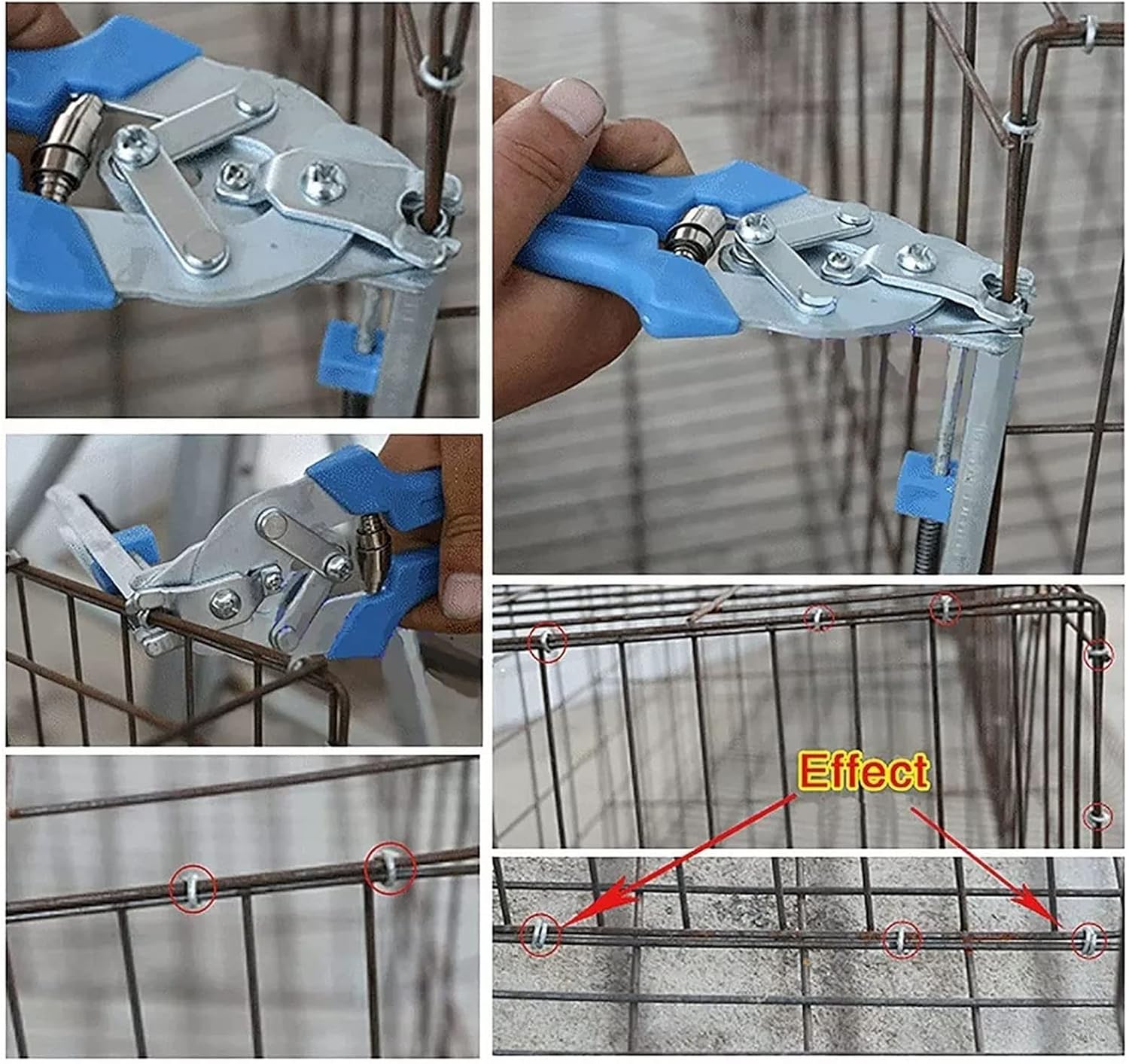 Professional Type M Shape Nail Ring Pliers Kit 2400Pcs Clips - Manual Fencing Tool for Secure Chicken Coop, Bird Cage, Wire Mesh, Pet Enclosure Installation, Fastening and Repair