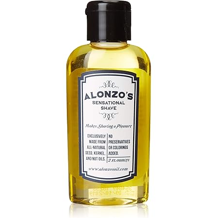 Alonzo's Sensational Shave - Shaving Oil for Men (1-Pack, 2 Oz Bottle) All-Natural Pre-Shave & After Shave Oil for Face and Body - Moisturizes & Calms Irritated Skin from Razor Burn