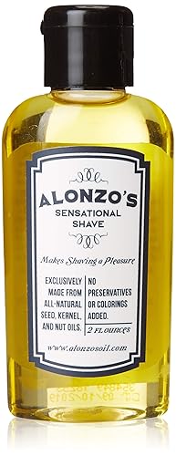 Alonzo's Sensational Shave - Aceite de afeitado para hombres (1 paquete, botella de 2 onzas) Aceite natural para el rostro y el cuerpo - Hidrata y