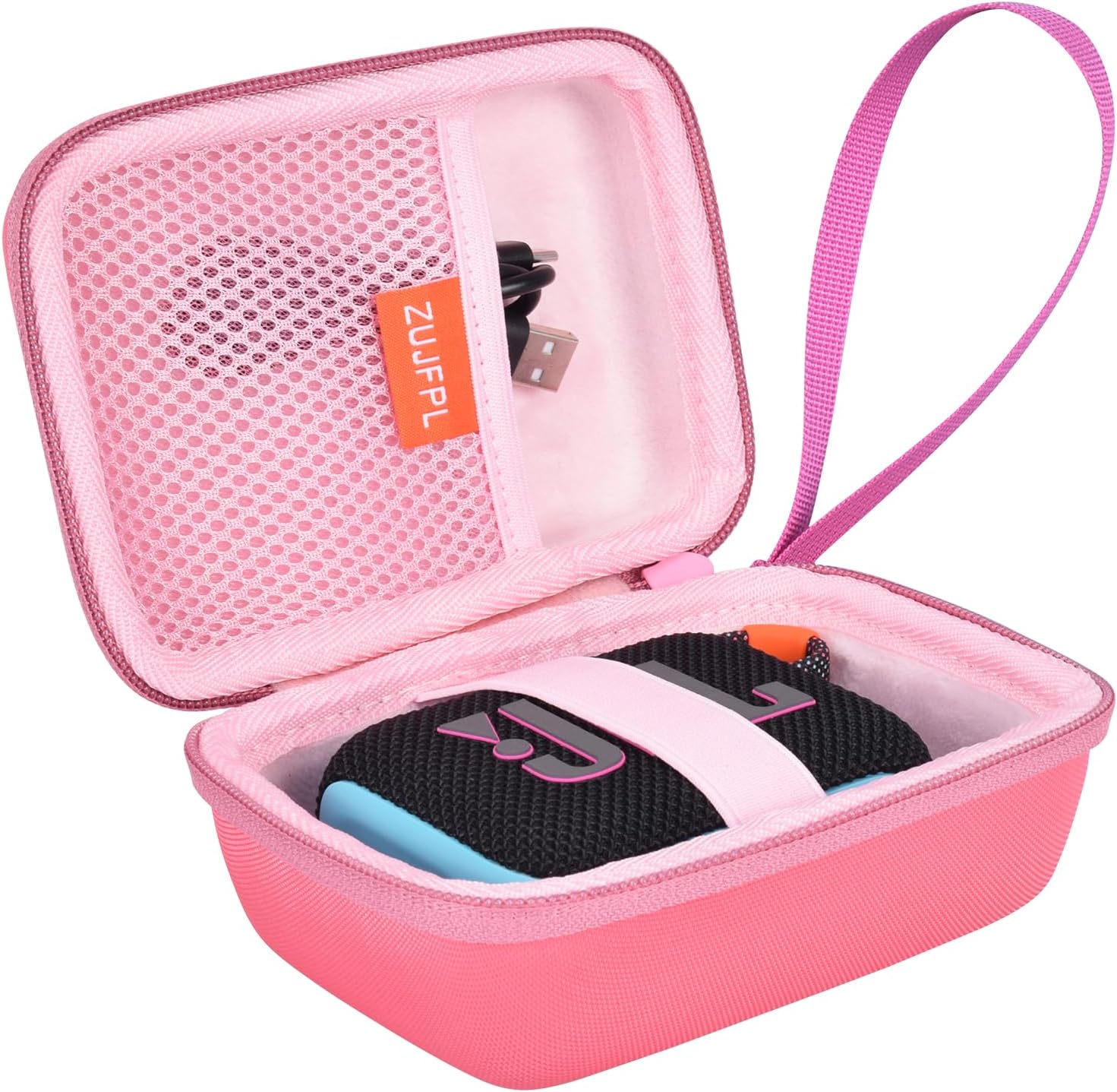 Hard Carrying Shell Case, Portable Waterproof Travel Case for JBL Go 3, Go 4 Portable Speaker - Pink