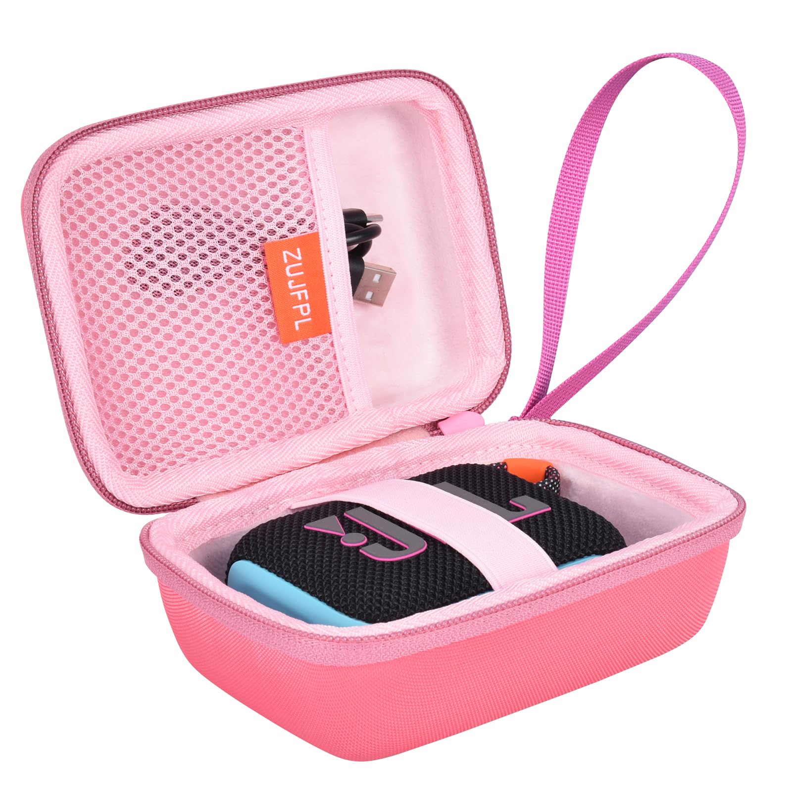 Hard Carrying Shell Case, Portable Waterproof Travel Case for JBL Go 3, Go 4 Portable Speaker - Pink