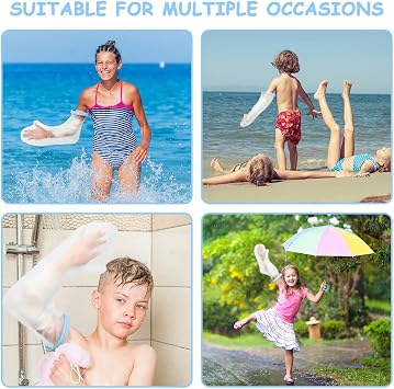 AOOWU Child Waterproof Cast Cover Arm, Cast Cover Arm Waterproof for Shower, Plaster Cast Waterproof Cover Arm, Plaster Hand Sleeve Dressing Protector, Reusable Cast Protectors for Wrist, Elbow, Wound