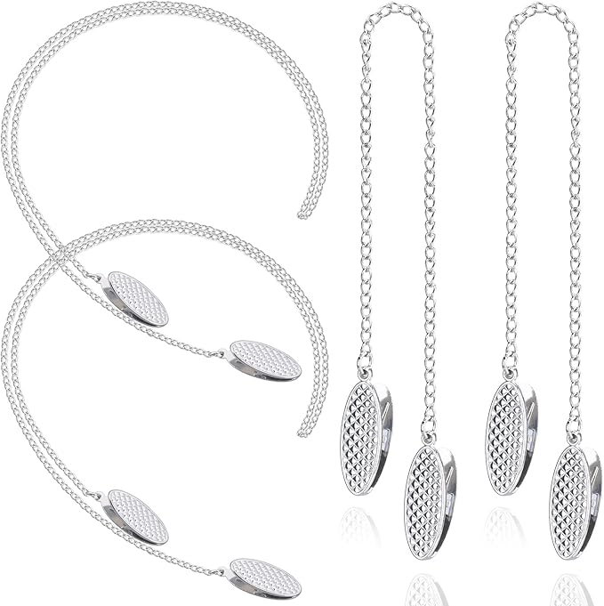 4 pcs Napkin Holder Chain, Silver Napkin Chains Portable Napkin Holder