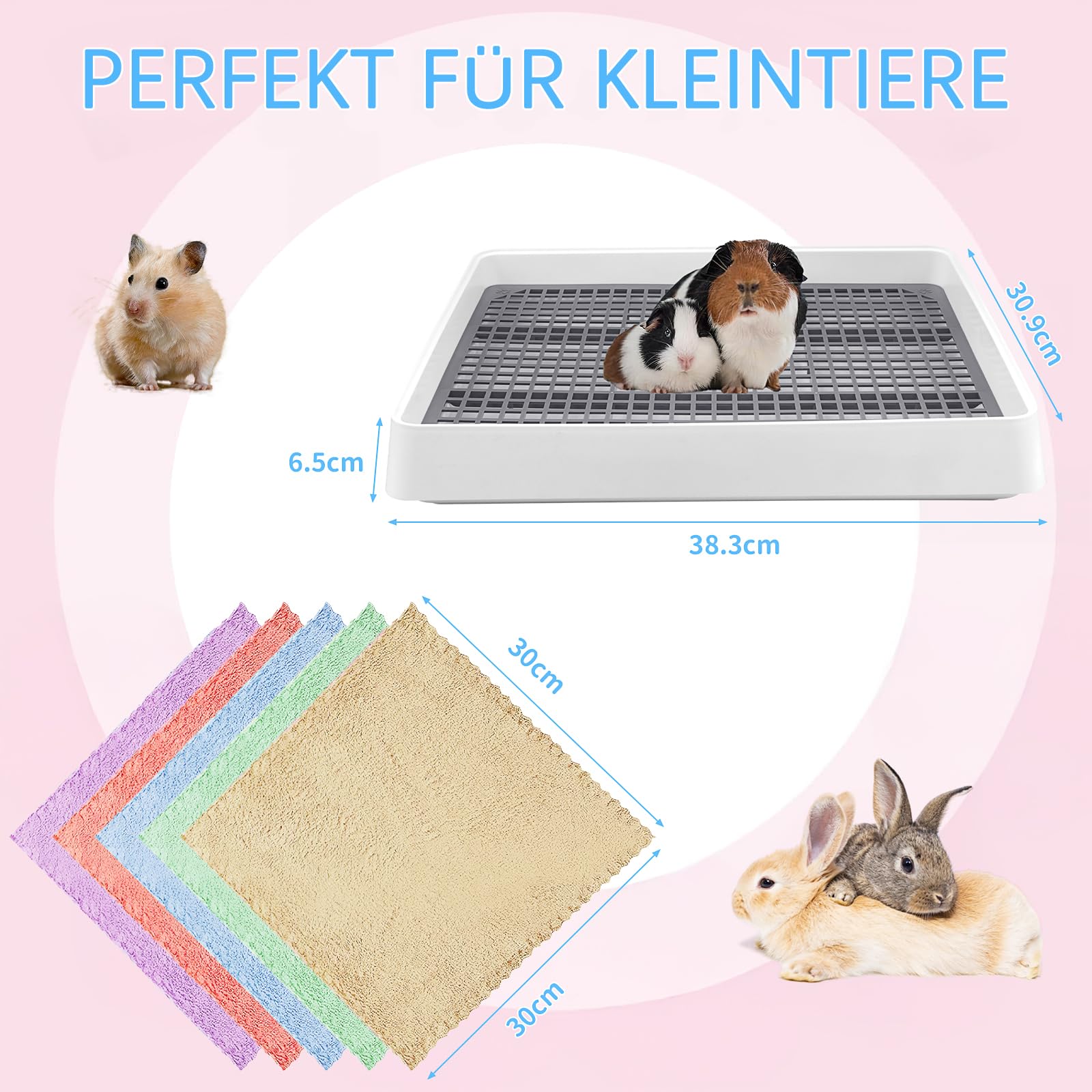 Lettiera per gatti con 20 coperte, 38 x 31 cm, con griglia