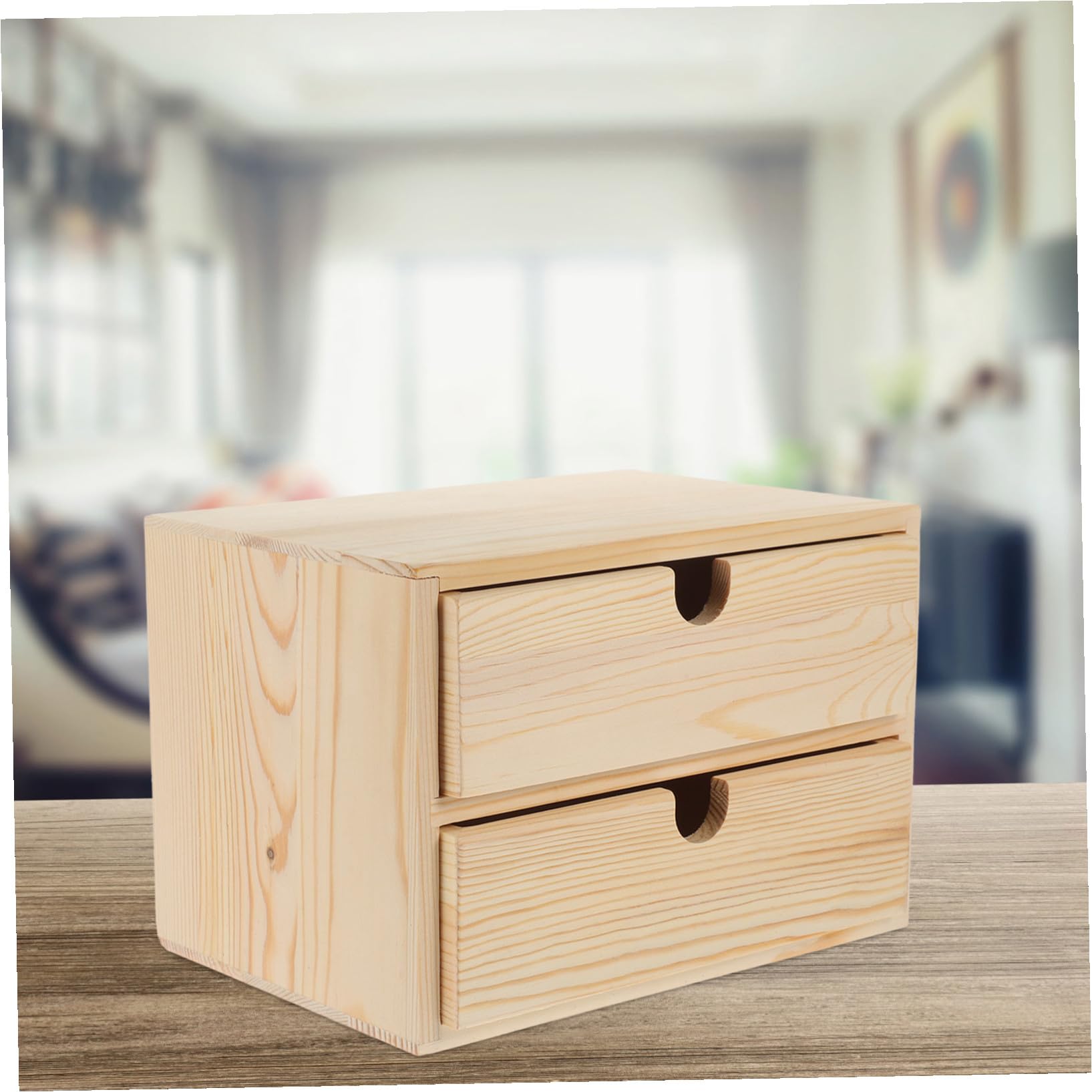 Toyvian Organizer da Tavolo in Legno con Cassetti Multistrato Scatola Portaoggetti per Gioielli e Accessori Contenitore da Scrivania Sostenibile e Versatile per Casa e Ufficio