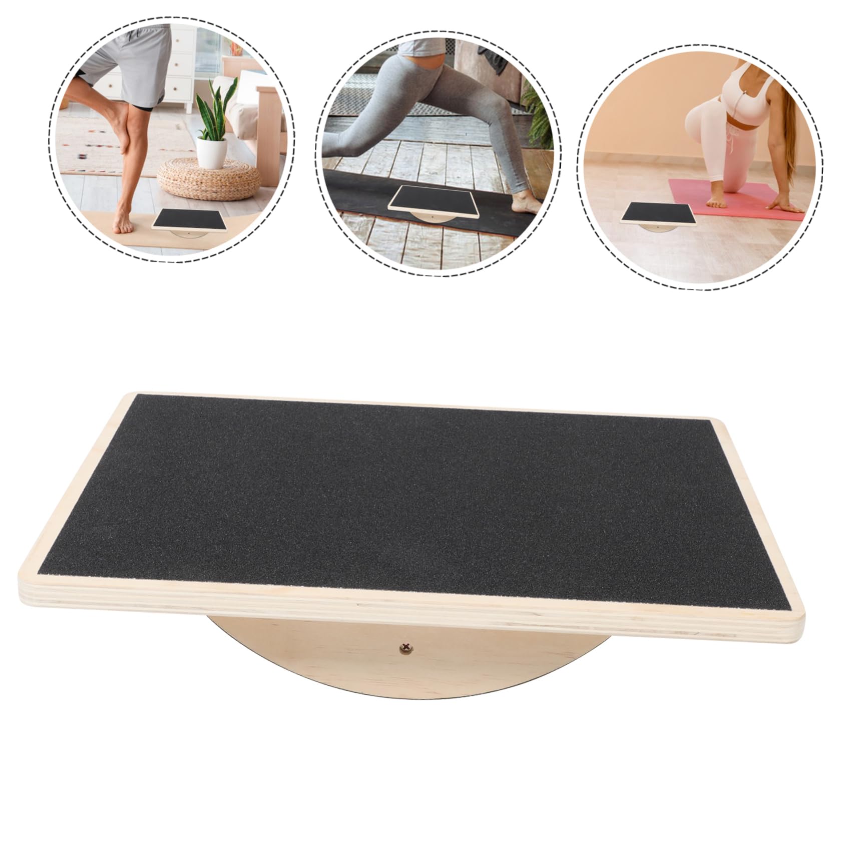 Pedana Equilibrio Yoga in Legno Rettangolare Antiscivolo | Allenamento Coordinazione, Uso Home Gym per Adulti, Attrezzatura Fitness per Esercizi e Training