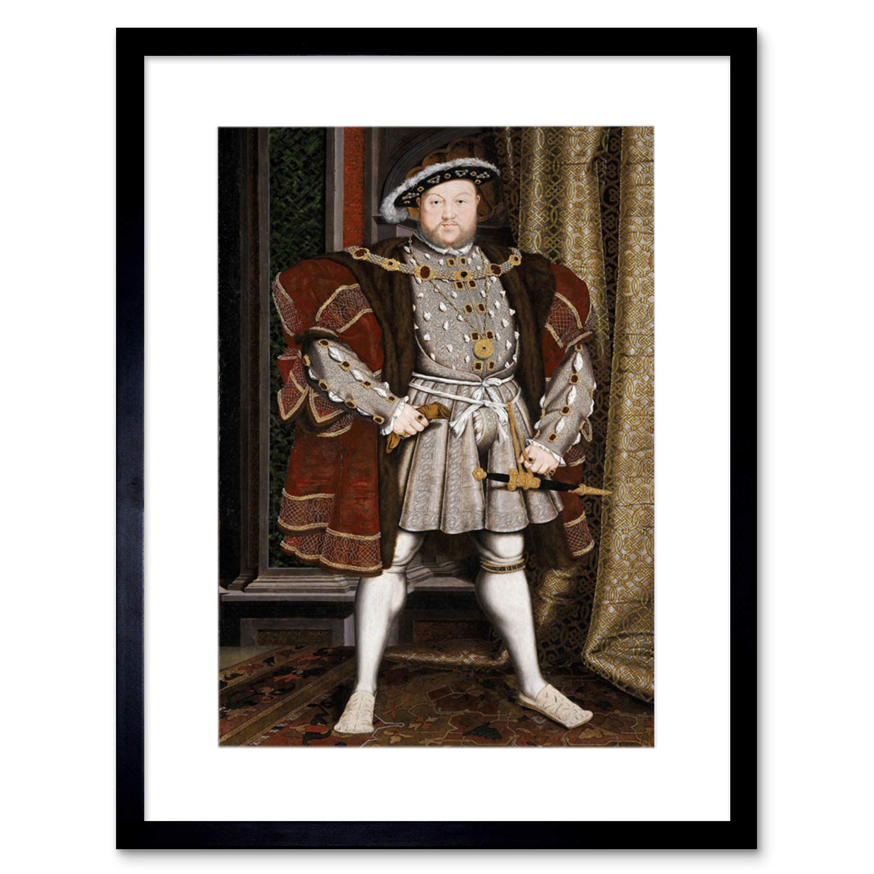 Artery8 Antique Holbein Junior Henry Tudor Viii King England Framed Wall Art Print from B&Q