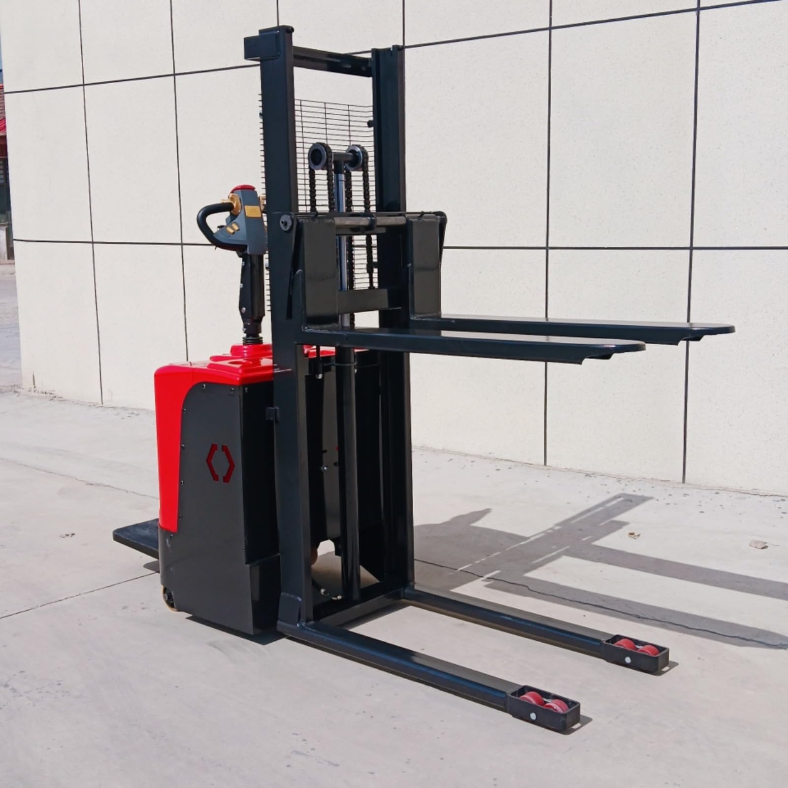 Apilador eléctrico para walkie de 1000 kg, 1500 kg, 3000 mm, altura de elevación, apilador de palés de empuje manual resistente para almacenamiento de fábrica y transporte de materiales industriales
