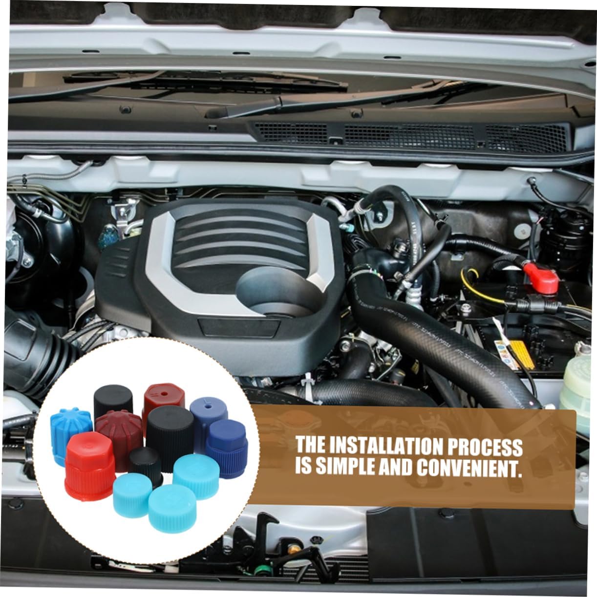 Gatuida 77pcs Car Air Conditioning Valve Core Seal Caps for Systems Easy Installation Prevents Debris Essential Maintenance Accessory