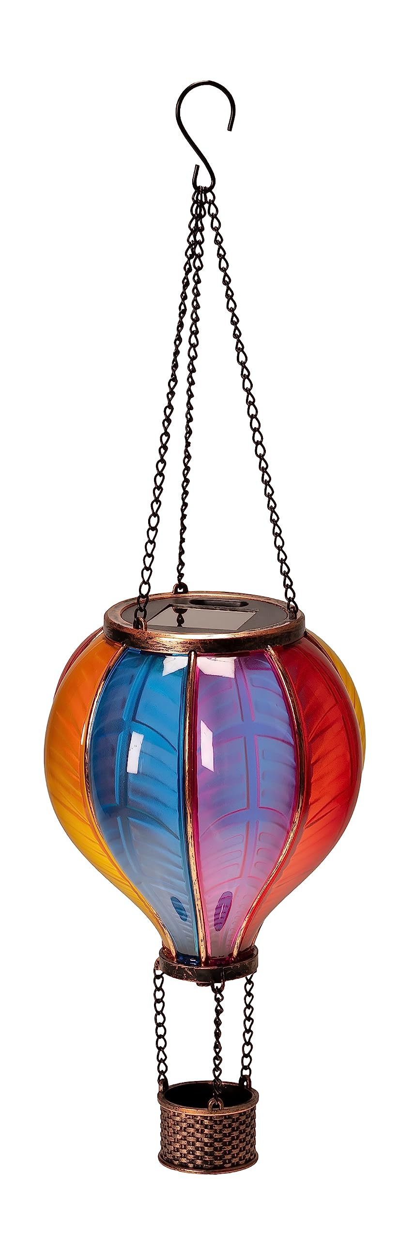 Les Jardins LED-lantaarn op zonne-energie Tekura, teak/grijs, 46,5 cm