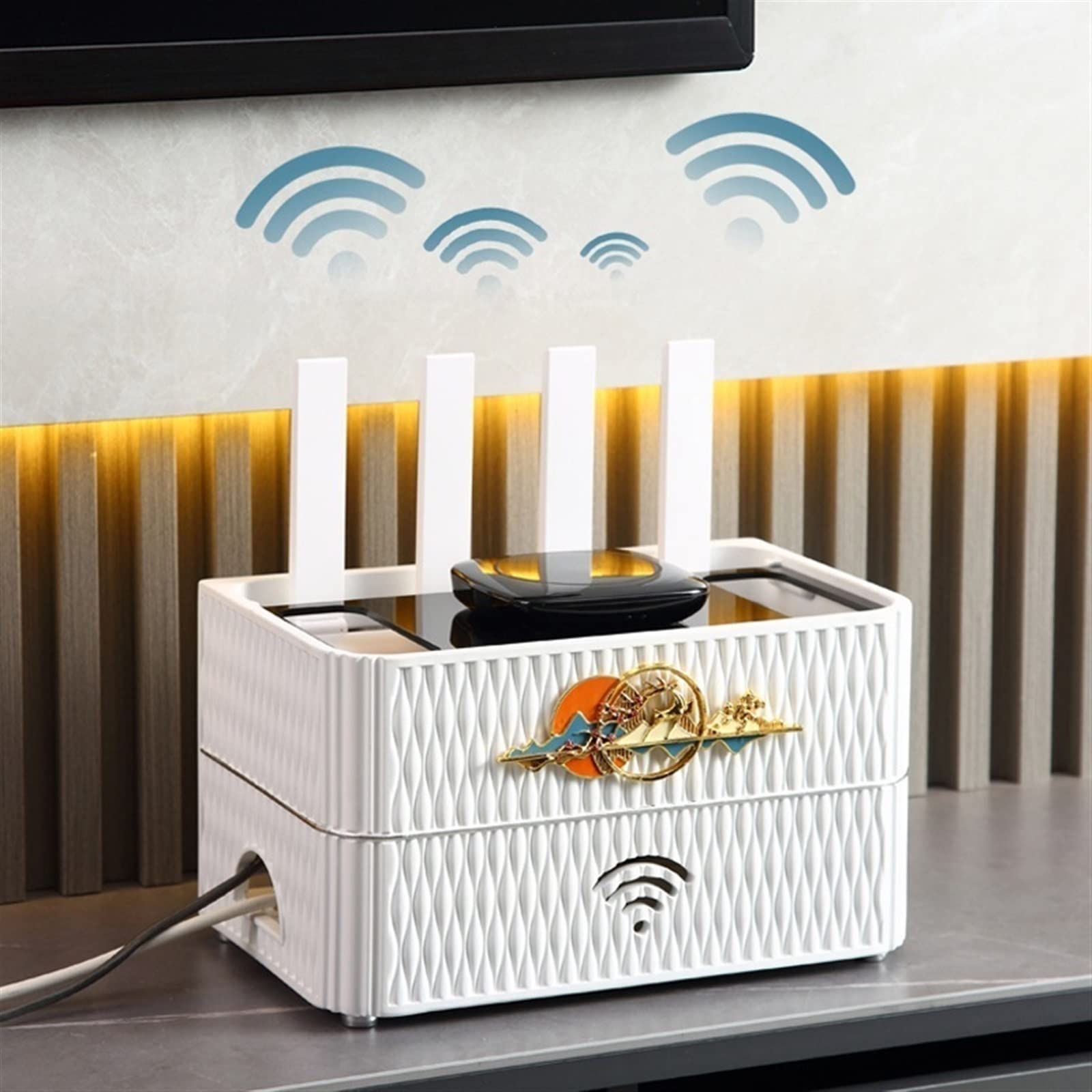 ordenador de cables, Caja moderna de la gestión del alambre almacenamiento y acabamiento fila enchufe gabinete sala estar TV hotel