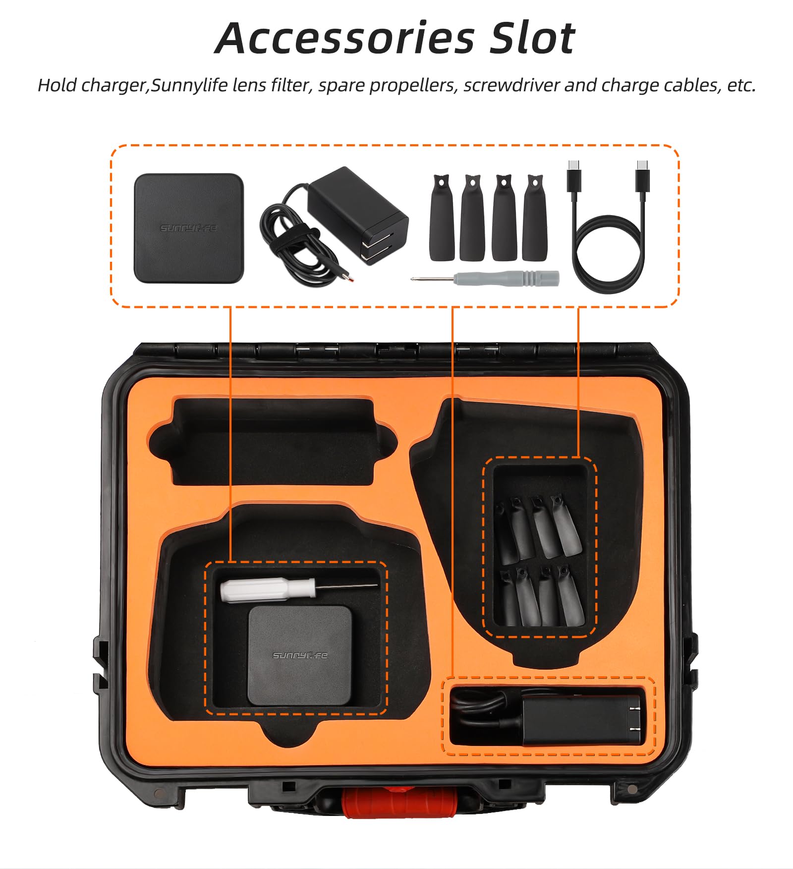Genérico Funda de Seguridad para dji Flip Drone Accesorio, Impermeable Duro Caso de Gran Capacidad de Almacenamiento Drone Bolsa de protección Maleta