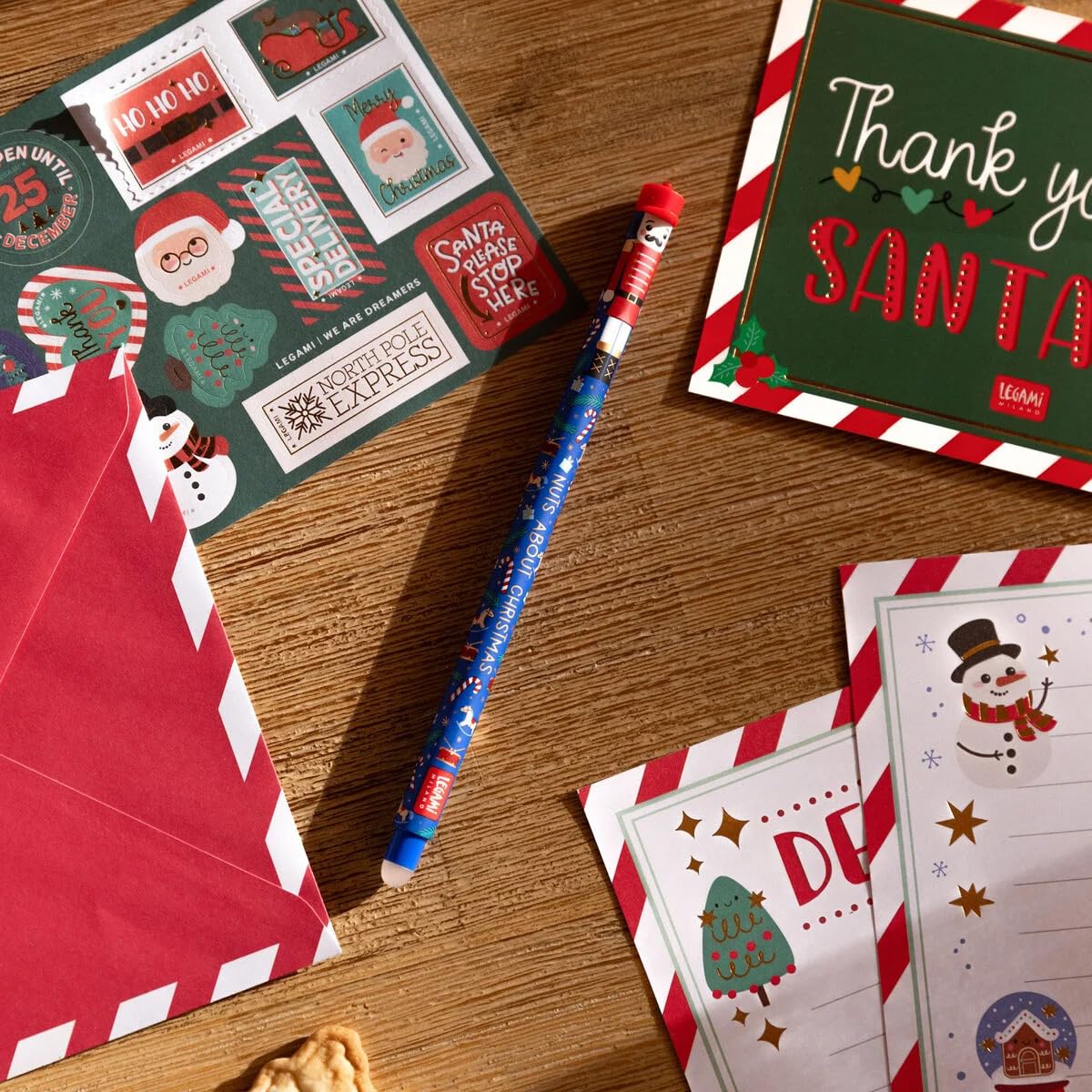 LEGAMI Erasable Pen Kit de Noël édition de Noël Winter The Nutcracker Lot de 3 stylos gel effaçables Casse-noisette, ballerine et roi souris