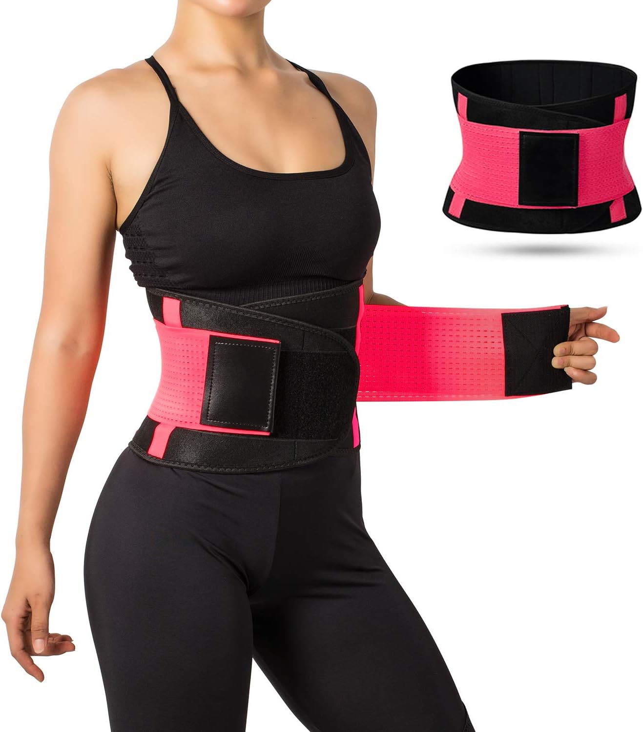 Jueachy Waist Trainer Belt for Women Breathable Waist Cincher Trimmer Body Shaper Sweat Belt Girdle Fat Burn Belly Slimming Band for Weight Loss Fitness Workout