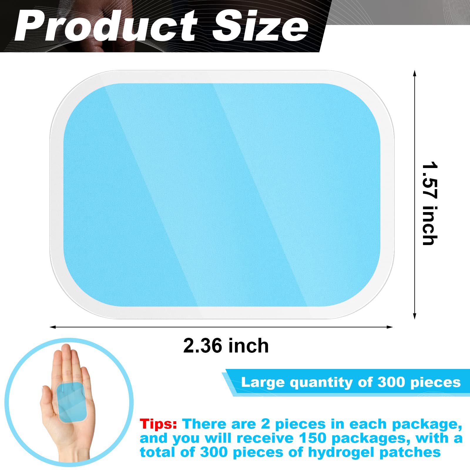 Treela 300 Pcs/ 150 Pack Gel Pads Muscle Stimulator Pads ABS Stimulator — Amazon image 2