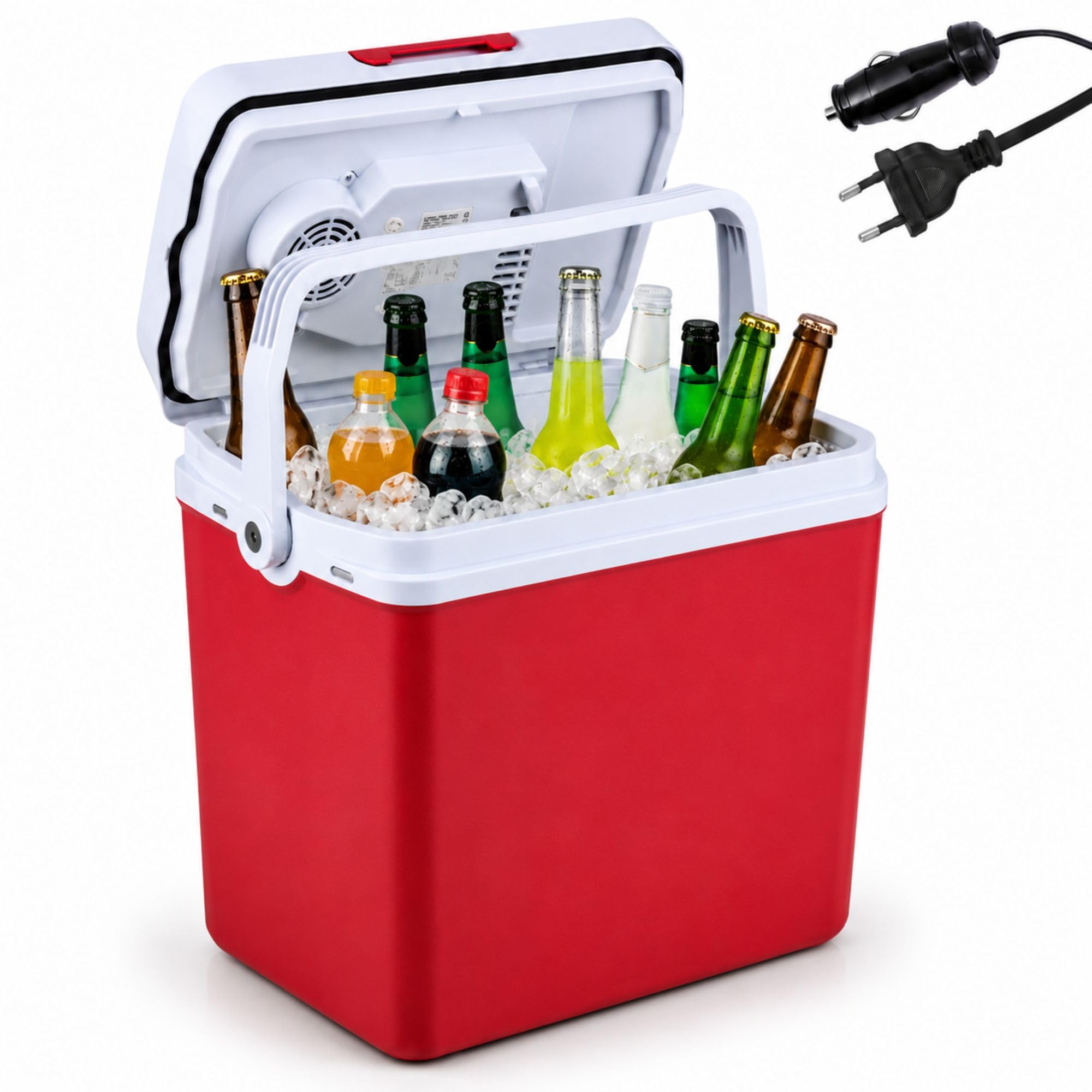 AREBOS Glacières | Boîte réfrigérante | 25 L | Boîte chauffante thermoélectrique | sur Secteur | Mode éco | 12/230 V pour Voiture et Prise de Courant