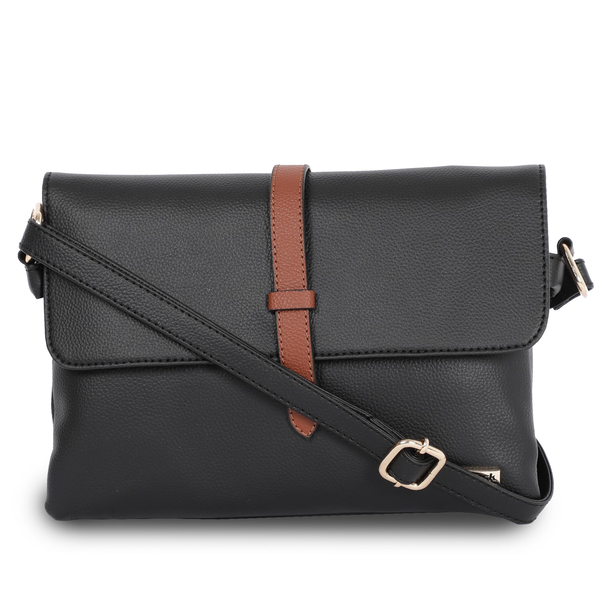 Fastrack Women Black Solid Sling Bag | PU Sling Bag for Casual Carry (B07MGXR7LT) Amazon Price History, Amazon Price Tracker