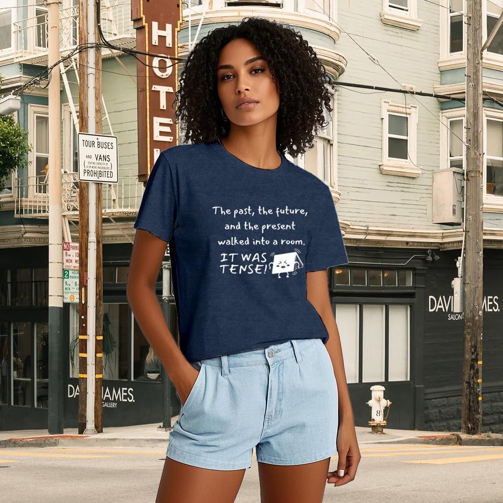 Teacher Shirts for Women English Teachers are Lit T-Shirt Teaching Life Appreciation Short Sleeves - Image 3