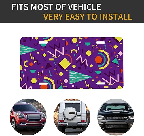 Miniatura 8 de Cubiertas decorativas de metal para automóvil, estilo retro de los años 80, 6 x 12 pulgadas para mujeres y hombres