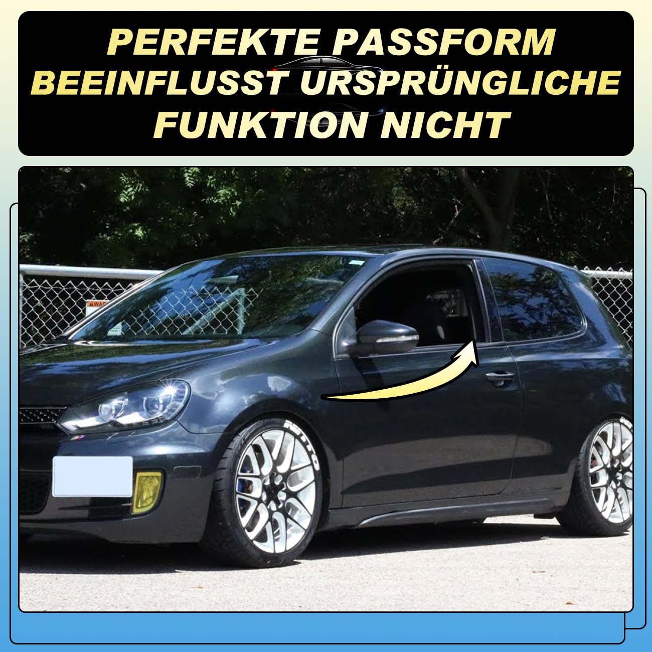 GEARMONSTER Copri specchietti retrovisori auto, custodia per specchio retrovisore, copertura per specchio laterale sostitutiva compatibile con VW Golf Mk6 2009-2013 Nero lucido