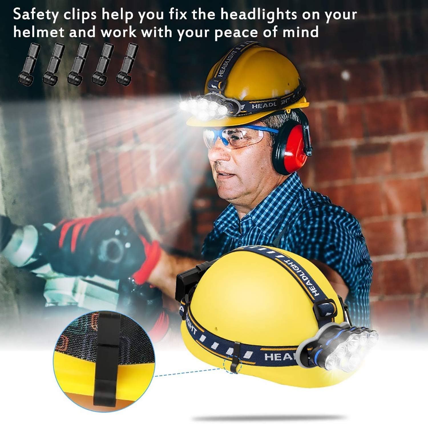 Rechargeable Headlamp Flashlight Batteries Waterproof Image