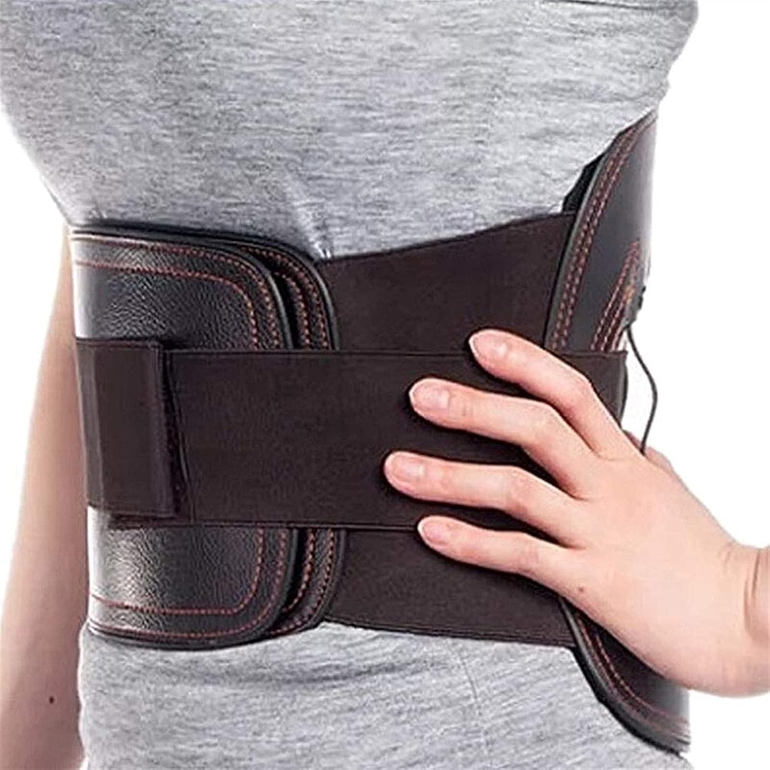Leather Decorative Belt for Women Wide Elastic Stretch Waist Belt Corset Waistband with Removable Lumbar Pad Waist Support Lumbar Back Brace Belt Support (Size : Small) ()