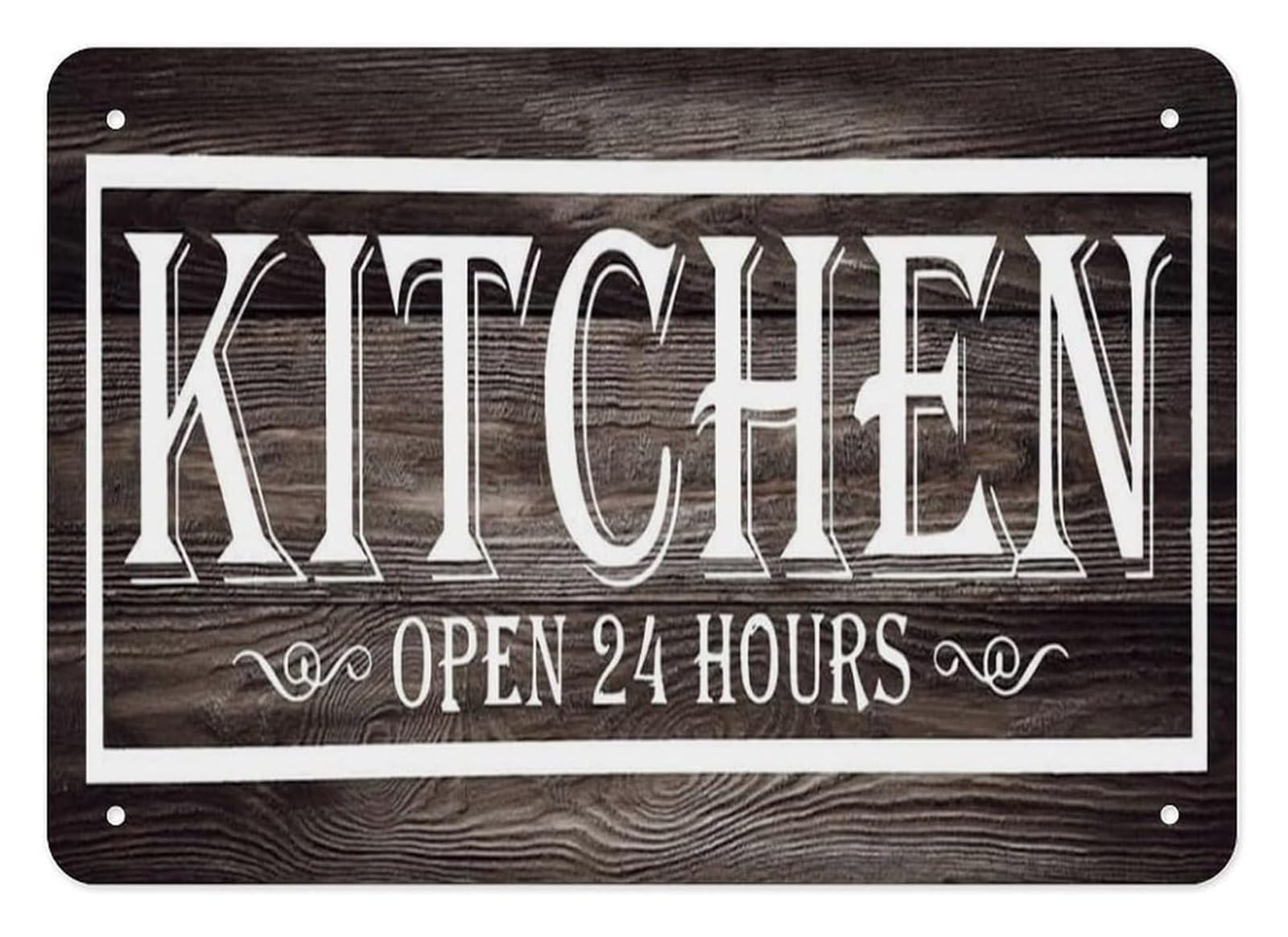 MQXFCZUX Vintage Rustic Kitchen Metal Sign Farmhouse Open Tin Wall-Art Funny Home Decor Cafe Diner Style Wall-Art 8 X 12 in
