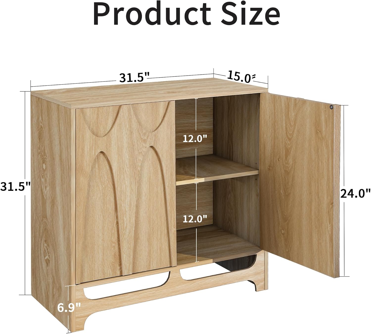 Sideboard Buffet Cabinet with Storage Set of 2, 63” Mid Century Modern Storage Cabinet with Adjustable Shelf and 4 Doors for Dining Room, Living Room,Entry