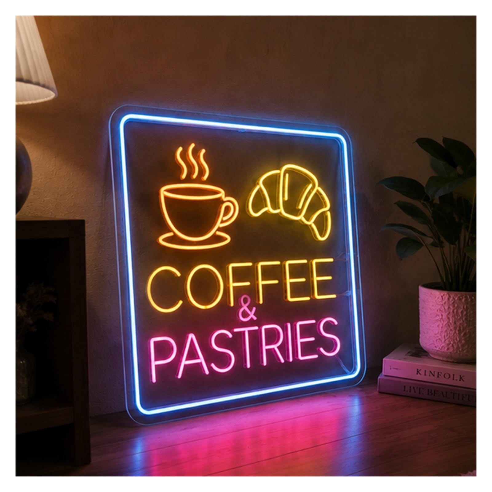 Decoración Lámparas Coffee Pastries Croissant Cafe Bakery Shop Letreros De Neón