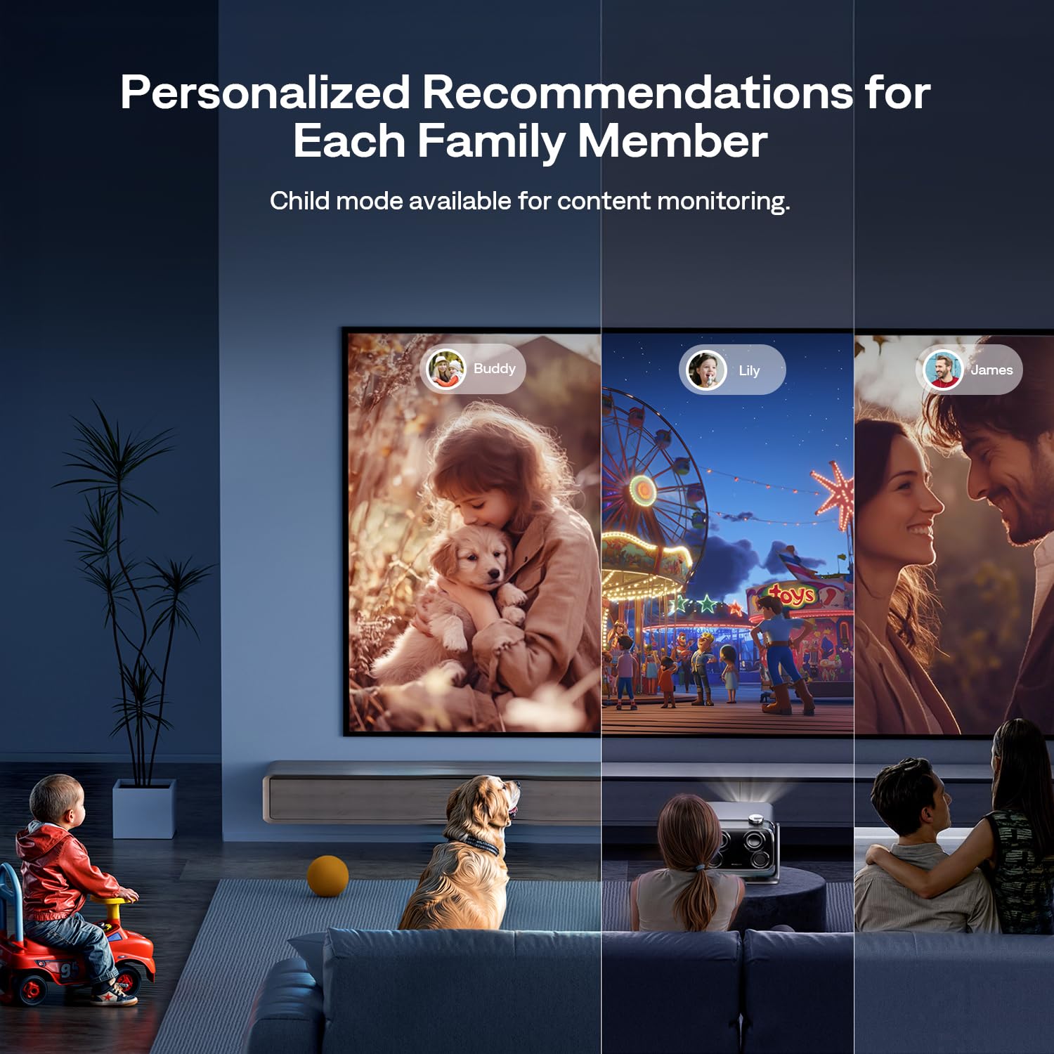 Aurzen BOOM mini Google TV 4K Supported Smart Projector with WiFi and Bluetooth, Outdoor & Home Movie Projector with 20W Speakers DoIby Audio, Real-Time Focus & Keystone, 500 ANSI Lumens, Black